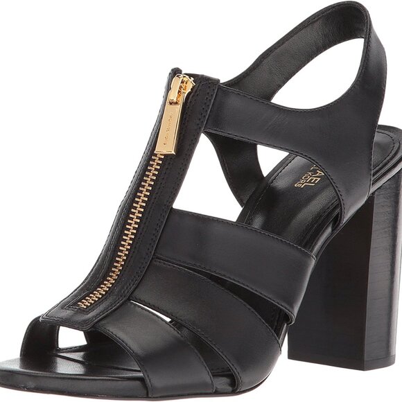 MICHAEL Michael Kors DAMITA Leather Sandals Black 5.5 M - Picture 1 of 1